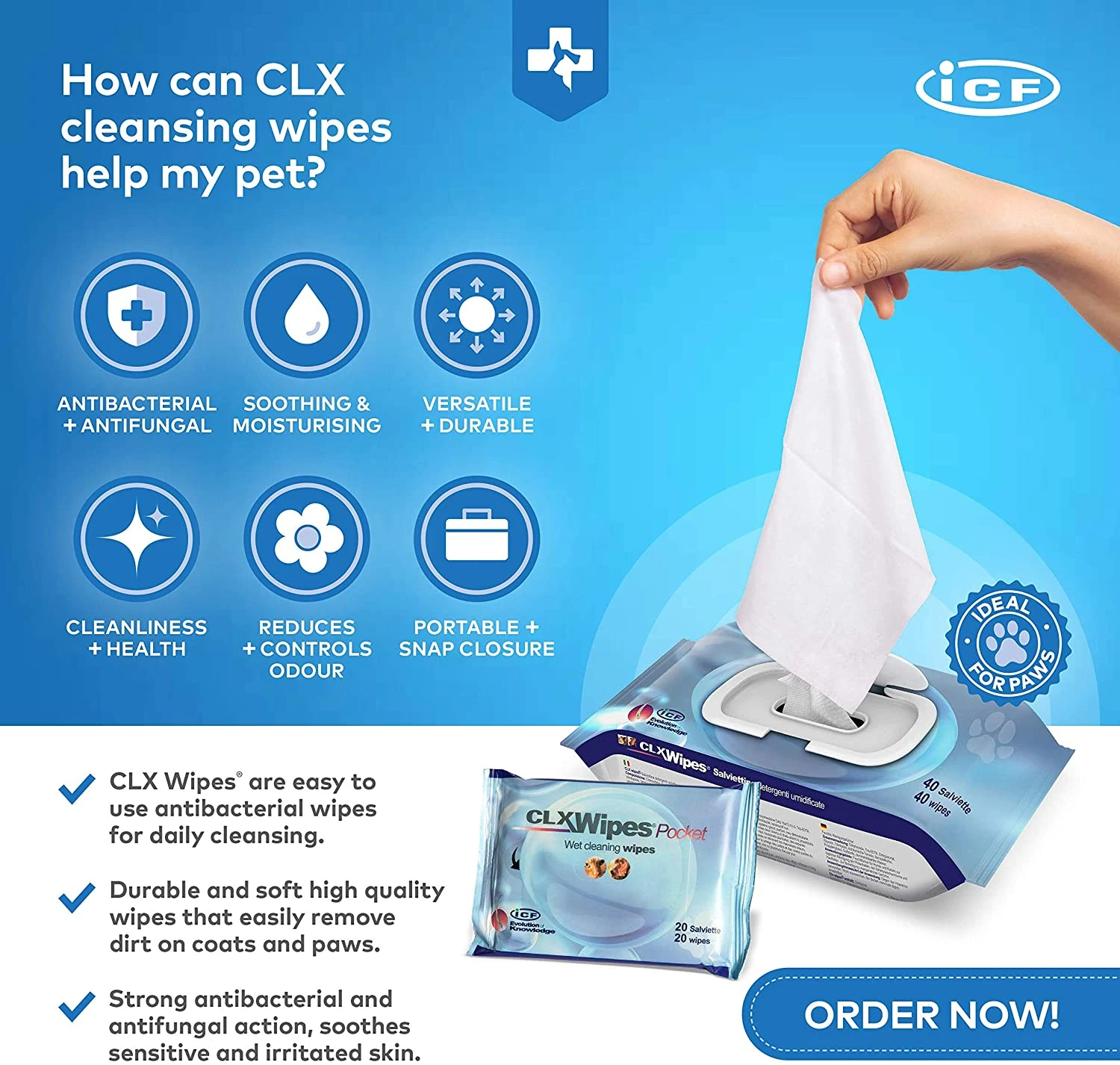 CLX Pet Cleansing Wipes 3 CLX Pet Cleansing Wipes - Image 3