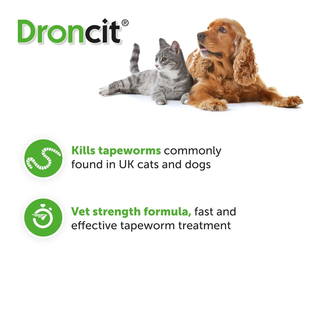 Droncit Tablet Tapewormer For Cats And Dogs - All Pack Sizes 5 Droncit Tablet Tapewormer For Cats And Dogs - All Pack Sizes - Image 5
