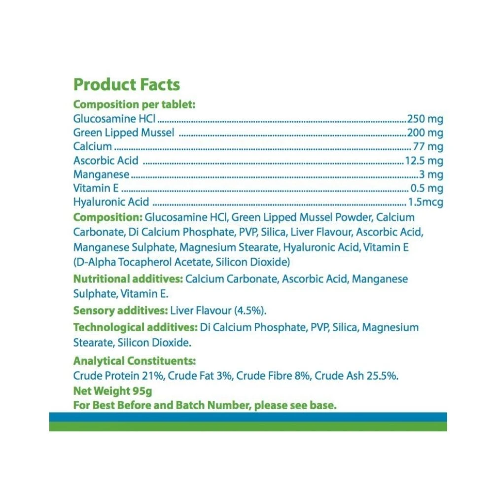 Black Cat Medcines GLM Joint Care PRO Dogs 120 Chewable Tablets Glucosamine & Green Lipped Mussel 2 Black Cat Medcines GLM Joint Care PRO Dogs 120 Chewable Tablets Glucosamine & Green Lipped Mussel - Image 2