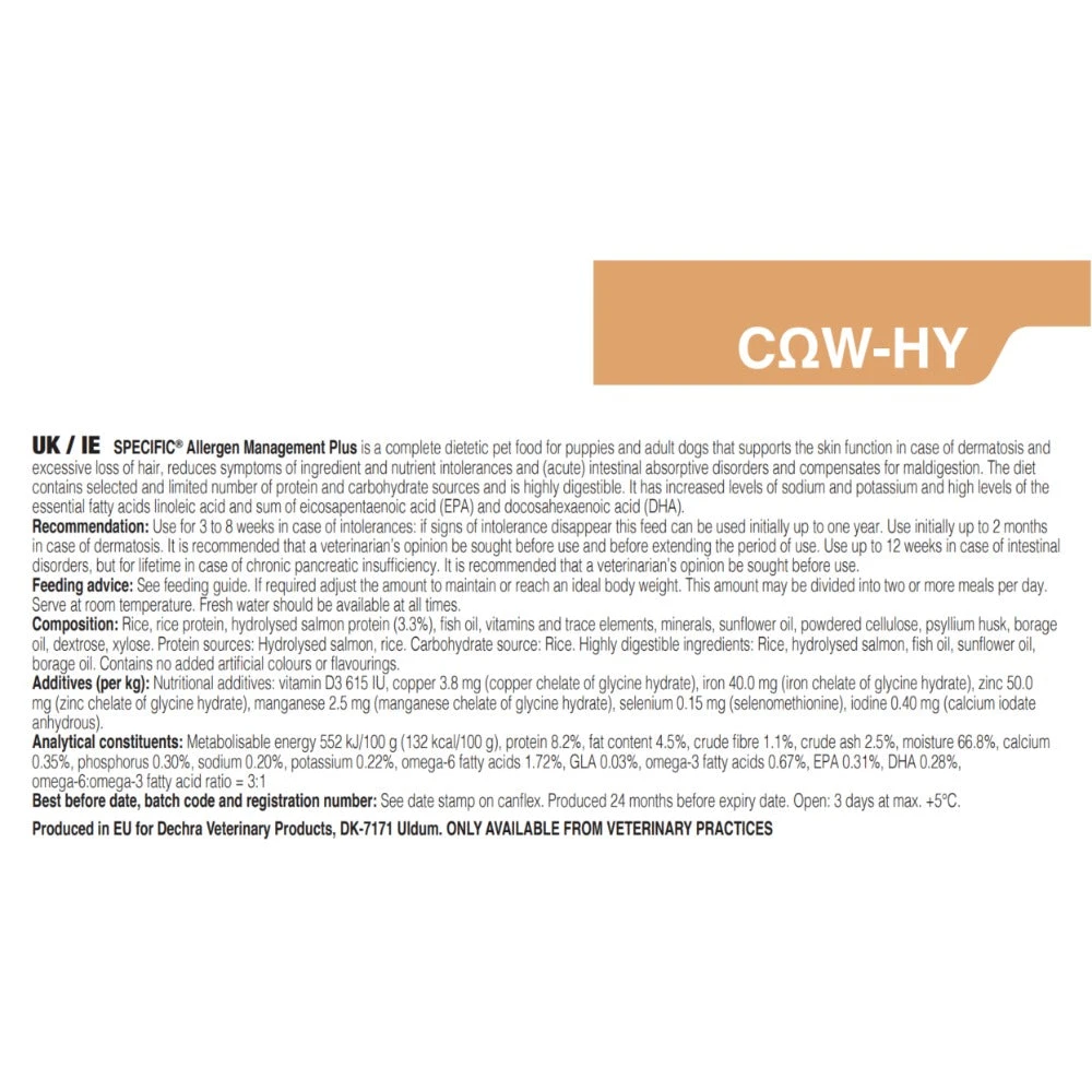 Dechra SPECIFIC™ Allergen Management Plus Wet Dog Food 6 X 300g 4 Dechra SPECIFIC™ Allergen Management Plus Wet Dog Food 6 X 300g - Image 4
