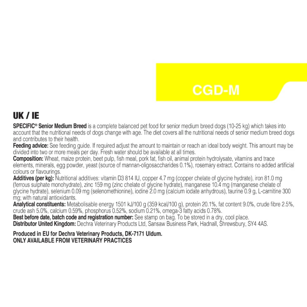 Dechra Specific CGD-M Medium Breed Dry Dog Food 6 Dechra Specific CGD-M Medium Breed Dry Dog Food - Image 6