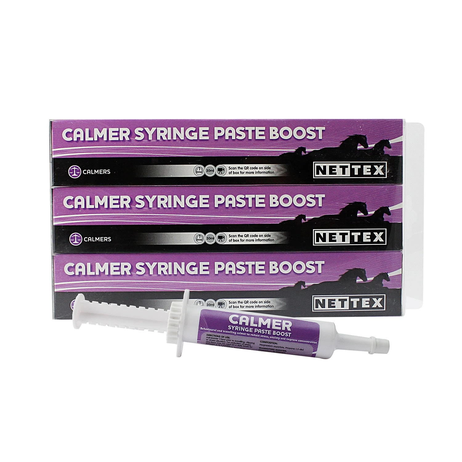 Nettex Equine Calmer Calming Syringe Paste Boost 3 X 30ml 1 Nettex Equine Calmer Calming Syringe Paste Boost 3 X 30ml