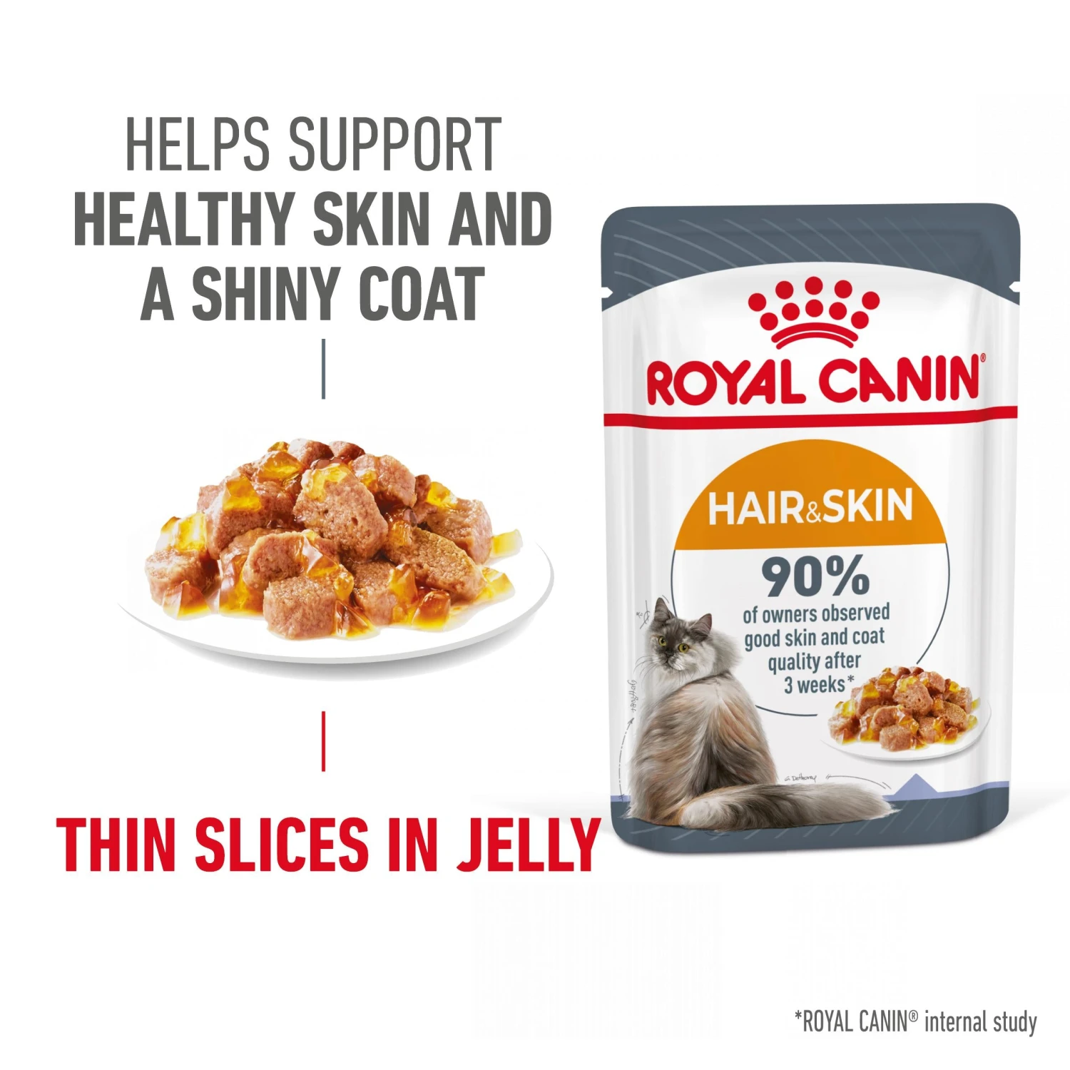 Royal Canin Hair & Skin Care In Jelly Adult Wet Cat Food 12 X 85g 9 Royal Canin Hair & Skin Care In Jelly Adult Wet Cat Food 12 X 85g - Image 9