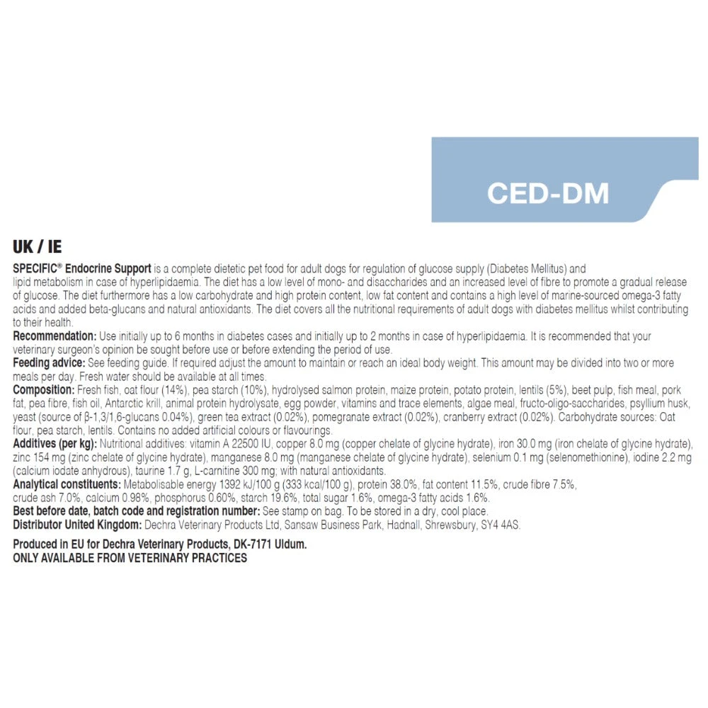 Dechra SPECIFIC™ CED-DM Endocrine Support Dry Dog Food 8 Dechra SPECIFIC™ CED-DM Endocrine Support Dry Dog Food - Image 8