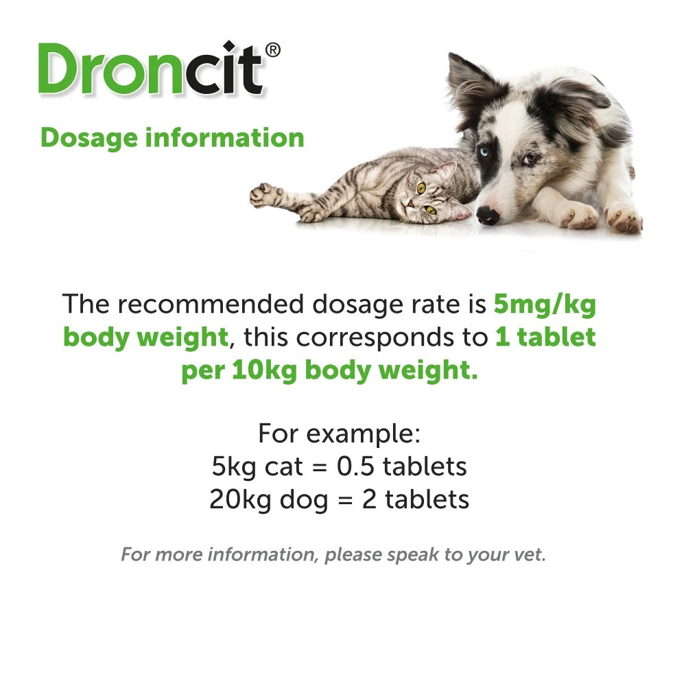 Droncit Tablet Tapewormer For Cats And Dogs - All Pack Sizes 6 Droncit Tablet Tapewormer For Cats And Dogs - All Pack Sizes - Image 6