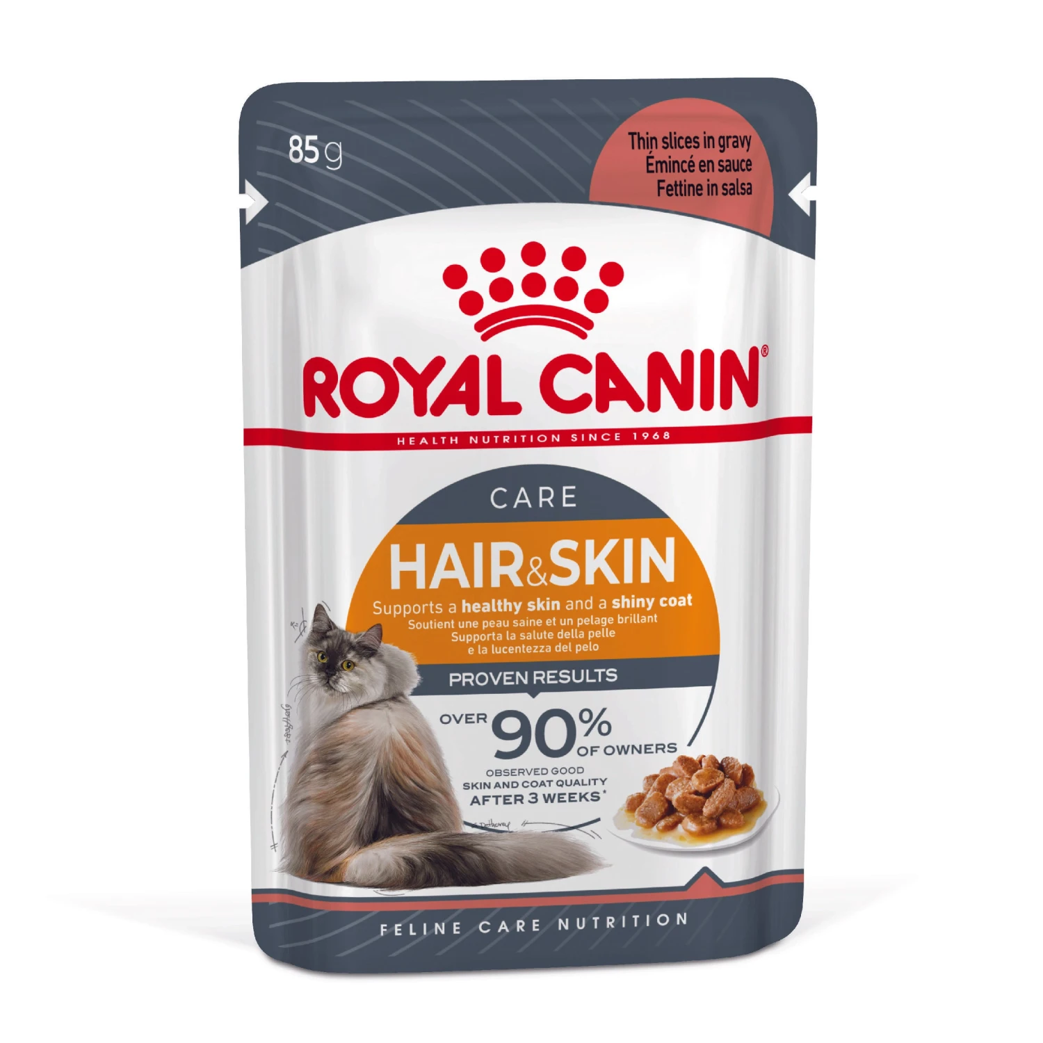 Royal Canin Wet Cat Food Hair & Skin Care In Gravy Pack Of 12 X 85g 1 Royal Canin Wet Cat Food Hair & Skin Care In Gravy Pack Of 12 X 85g
