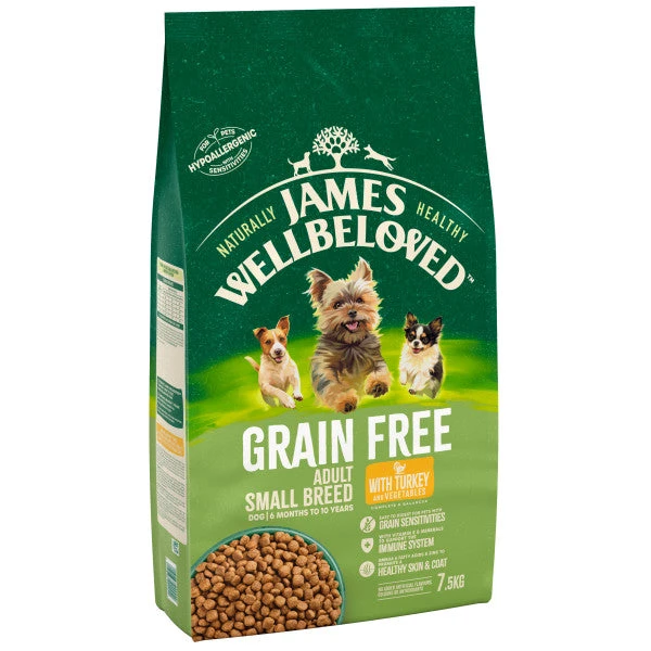 James Wellbeloved Adult Small Breed Dog Food Grain Free Turkey & Veg 1 James Wellbeloved Adult Small Breed Dog Food Grain Free Turkey & Veg