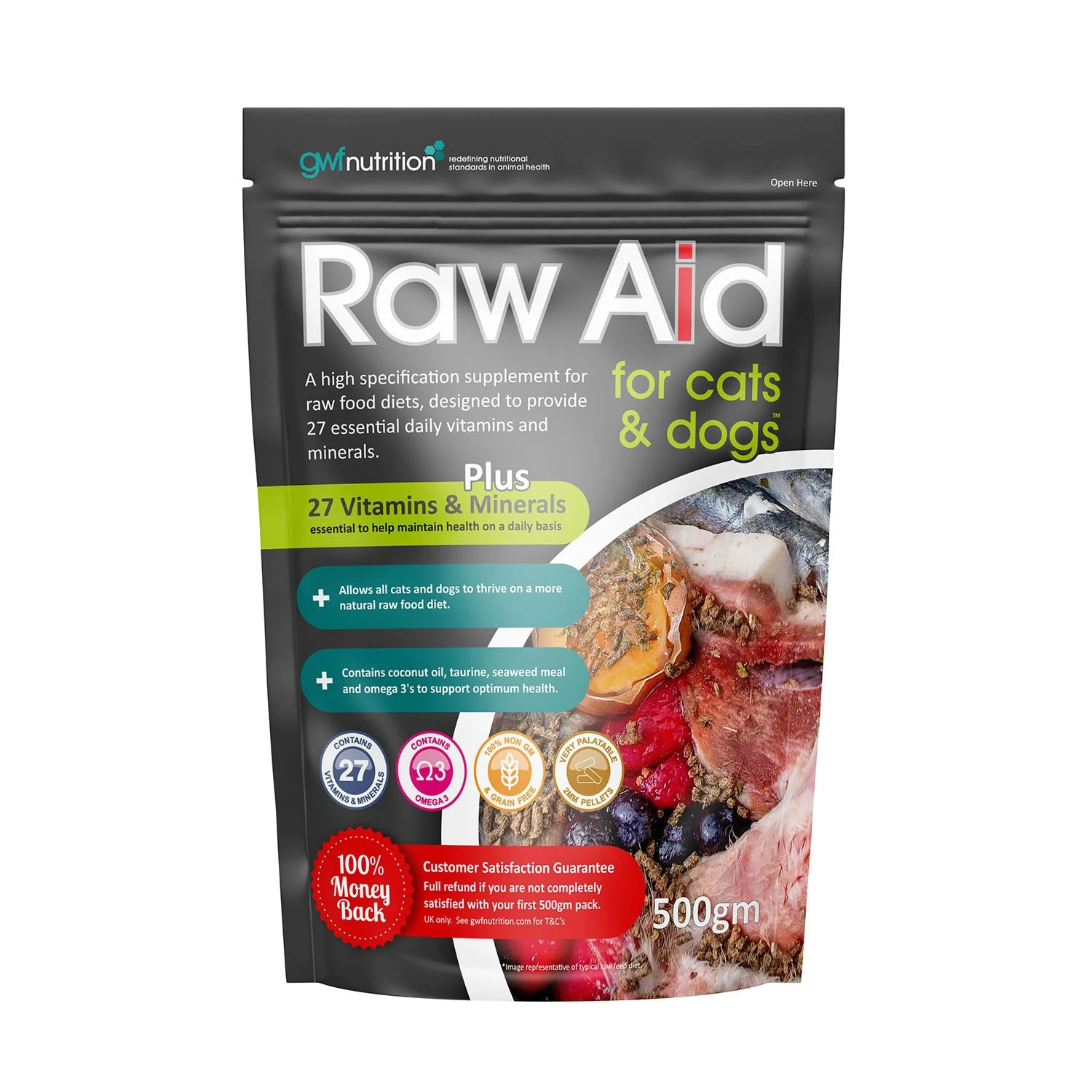 GWF Nutrition Raw Aid Supplement Support For Cats & Dogs 500g 1 GWF Nutrition Raw Aid Supplement Support For Cats & Dogs 500g