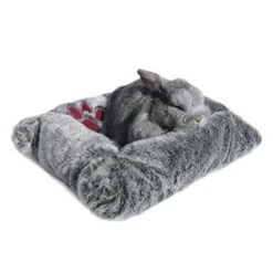 Rabbit Bed Cushion Luxury Plush Grey Small Animal Rabbit Ferret By Rosewood