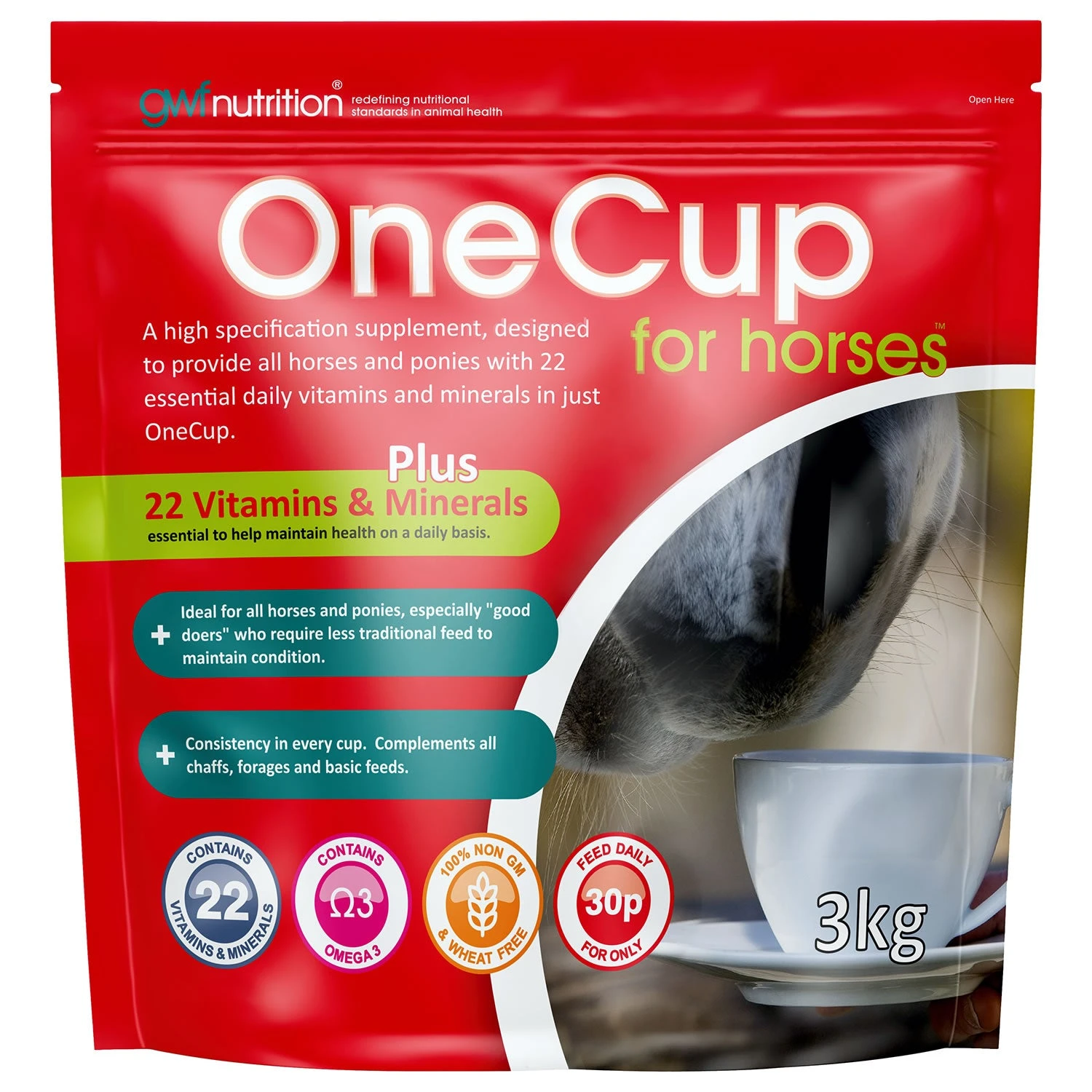 GWF Nutrition One Cup For Horses 3kg 1 GWF Nutrition One Cup For Horses 3kg