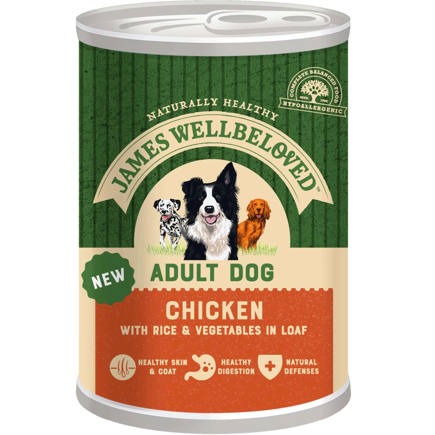 James Wellbeloved Chicken & Rice Adult Wet Dog Food 400g X 12 1 James Wellbeloved Chicken & Rice Adult Wet Dog Food 400g X 12