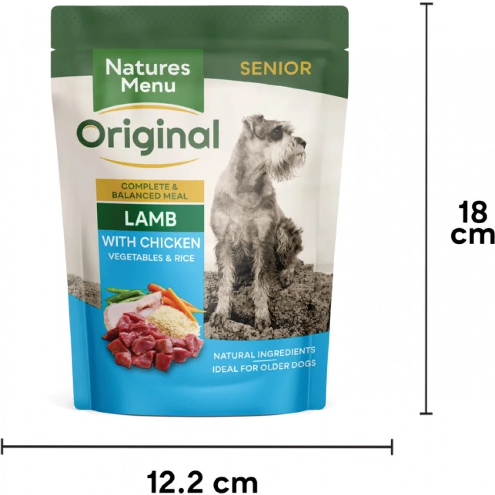Natures Menu Senior Dog Pouch Lamb With Chicken 8 X 300g 3 Natures Menu Senior Dog Pouch Lamb With Chicken 8 X 300g - Image 3