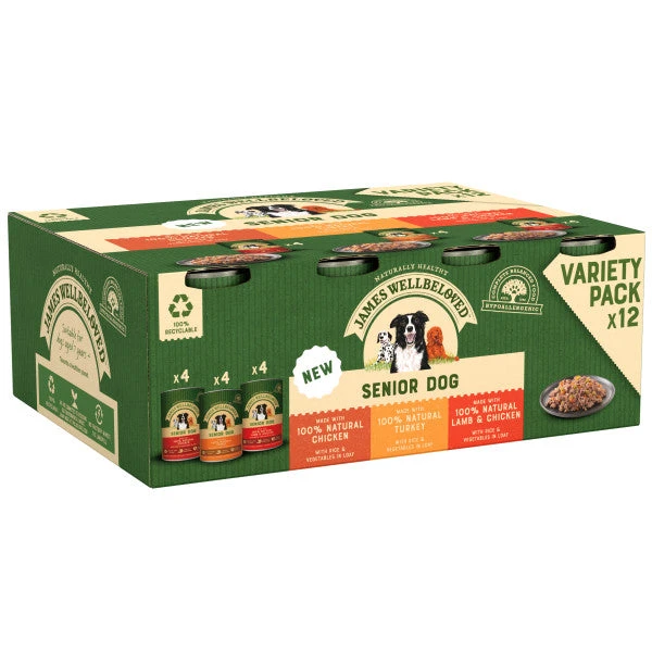 James Wellbeloved Senior Dog Food Variety Pack 400g X 12 1 James Wellbeloved Senior Dog Food Variety Pack 400g X 12